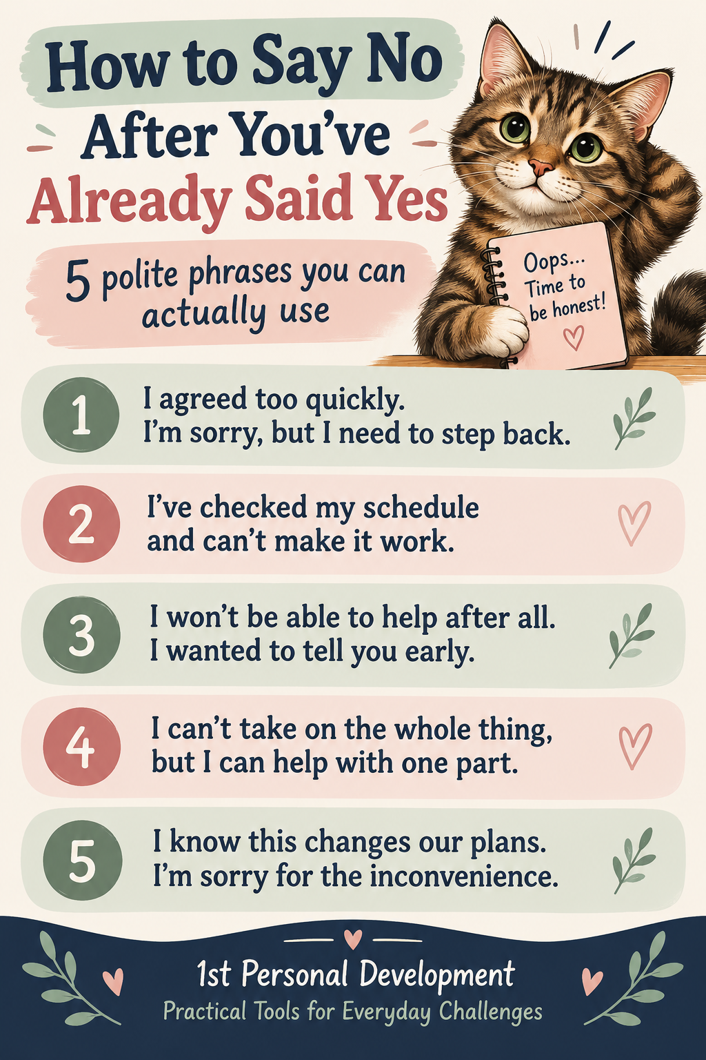How to Say No After You’ve Already Said Yes: 10 Polite Ways